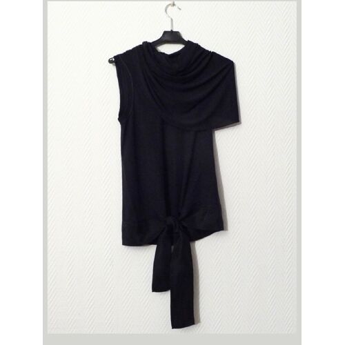 Top/ Tee Shirt Noir Avec Long Col Cheminée Sans Manches- Taille 0- Kookai