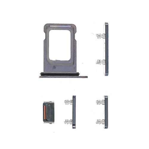 Ensemble De Boutons Latéraux Oem 5 En 1 Pour Iphone 13 Pro 6,1 Pouces (Support Pour Carte Sim Simple + Boutons Marche/Arrêt/Silencieux) (Sans Logo) - Bleu