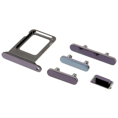 Ensemble De Boutons Latéraux Oem Pour Iphone 14 Pro + Plateau De Carte Sim (Boutons Muet/Alimentation/Volume + Plateau De Carte Sim) (Sans Logo) - Violet Foncé
