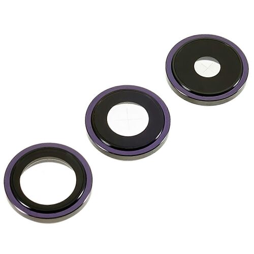 Pour Iphone 14 Pro, 1 Jeu De Caches D'objectif De Caméra Arrière Avec Lentille En Verre (Sans Logo) - Violet Foncé