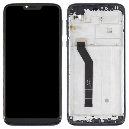 Écran Lcd Et Numériseur De Qualité C Pour Motorola Moto G7 Power Xt1955 + Châssis De Remplacement (Sans Logo) - Bleu