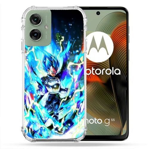 Coque Renforcée Pour Motorola G55 5g Manga Dragon Ball Vegeta Bleu
