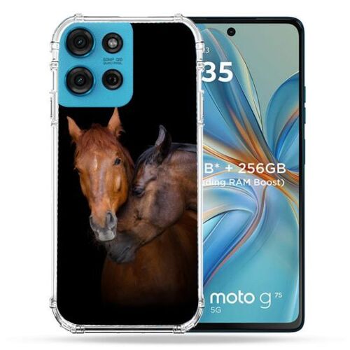Coque Renforcée Pour Motorola G75 5g Animal Cheval Marron