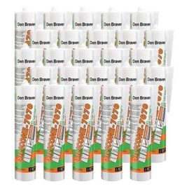 25x Mastic silicone neutre bâtiment 7070 Plus translucide 300ml DEN BRAVEN