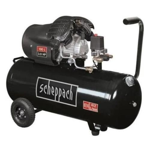 Compresseur SCHEPPACH HC110DC Black Edition bicylindre lubrifié 100L 10 bar 3CV, 2 manomètres et 2 raccords rapides