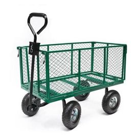Chariot Remorque de Jardin en Métal 300 kg ¿ Benne XXL 200 L - Robuste et Pratique pour Jardinage, Bricolage et Travaux Extérieurs
