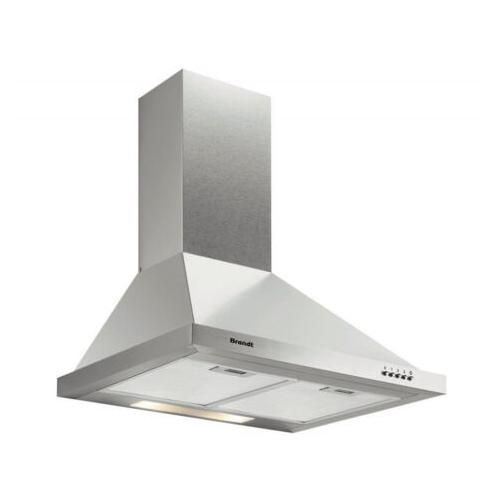 Brandt AD1006X - Hotte - hotte décorative - largeur : 60 cm - profondeur : 50 cm - evacuation & recyclage - acier inoxydable