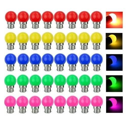 Ampoule Led Couleur B22 3w Équivalente 30w 300lm Ac 220v B22 Baïonnette Ampoules Guirlande Couleur Led Ampoules Multicolore Pour Maison Bar Fête Décoration D'ambiance - Lot De 40 [Classe Énergétique A
