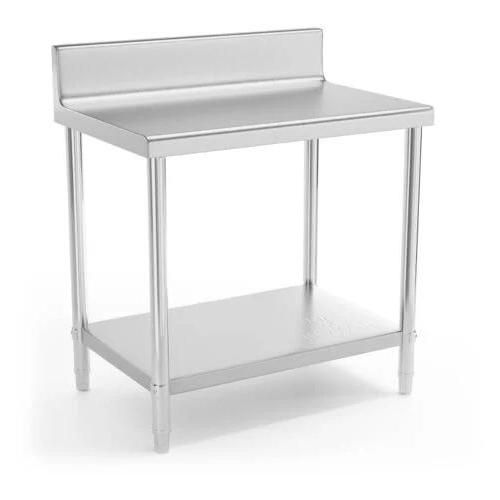 Table de travail en inox - 90 x 60 cm - Avec dosseret - Capacit? de charge de 210 kg