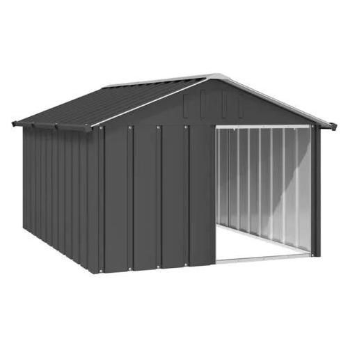 Maison Pour Chien Acier Galvanisé Résistante Aux Intempéries Chenil 116,5x153x81,5 Cm