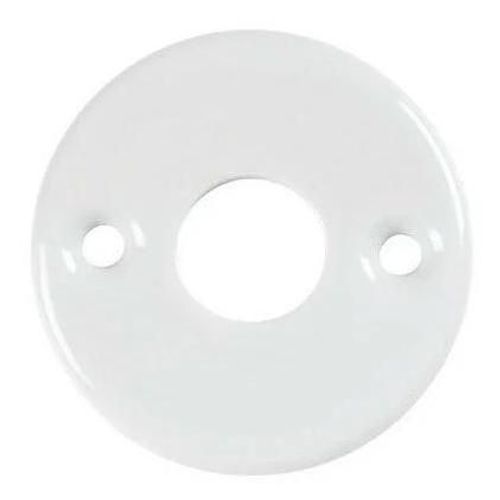 Rosace ronde bec-de-cane pour poignée - porcelaine blanche - 48 mm MÉRIGOUS