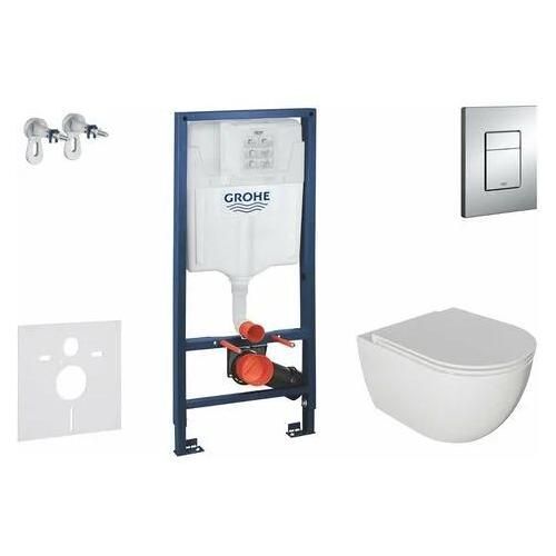 Grohe Rapid SL - Set de bâti-support, cuvette Oudee et abattant softclose, plaque de déclenchement Skate Cosmopolitan, chrome SANI11BA1104
