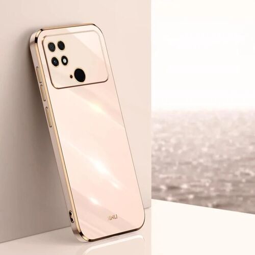 Coque de téléphone Xiaomi Poco C40 TPU - 6D Electroplate,rose,bord droit rose