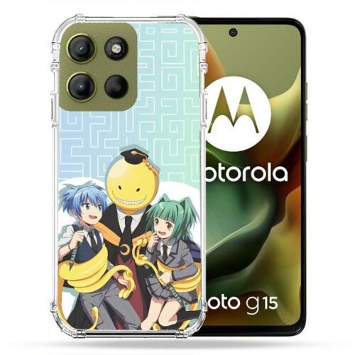 Coque Renforcée Pour Motorola G15 Manga Assassination Classroom Kuro Trio