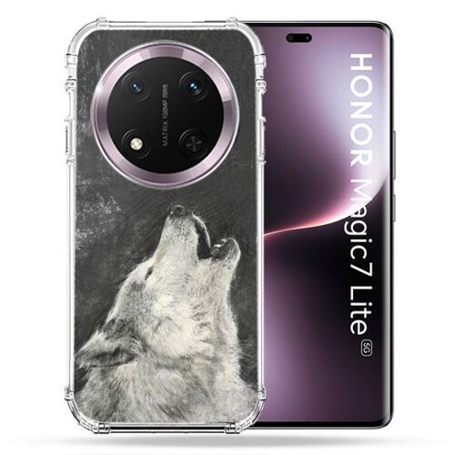 Coque Renforcée Pour Honor Magic 7 Lite 5g Animal Loup Hurlement