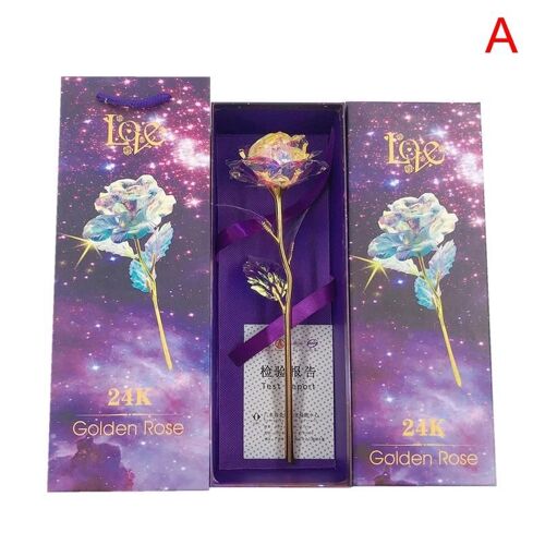 Fenêtre ouverte à bascule boîte-cadeau feuille d'or fleur de rose simulation fleur avec boîte-cadeau A