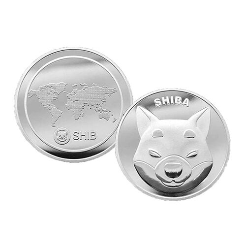 Pièce de monnaie Shib Token avec boîtier en métal Pièce commémorative Shiba Inu Pièces plaquées or/argent Souvenir pour collectionneurs d'argent