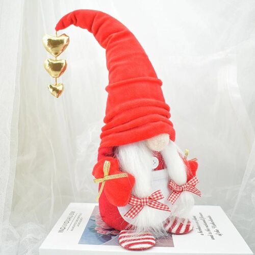 Poupée en peluche Gnome de la Saint-Valentin avec pendentif coeur d'amour Nain saisonnier Maison Ornement Cadeau Pour Les Enfants Filles A