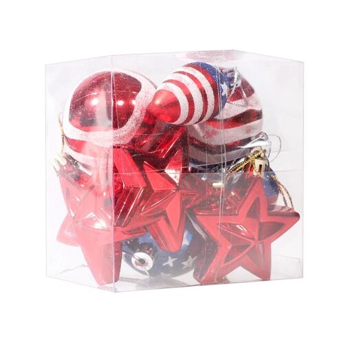 Jour de l'indépendance étoile boule de Noël ampoules pendentifs ornements étoile