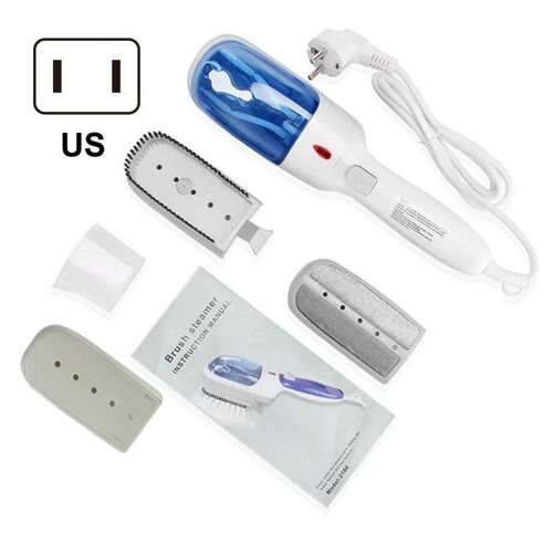 Kit de défroisseur à vapeur pour tissu portable portable vêtement de poche enlever le réservoir d'eau détachable de plis pour le voyage bleu,prise américaine