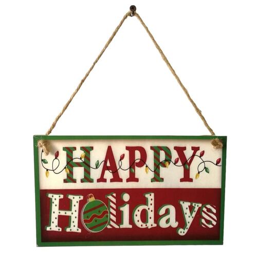 Planche suspendue en bois rétro de Noël Accessoires décoratifs de fête de Noël élégants pour l'intérieur et l'extérieur Jm00967