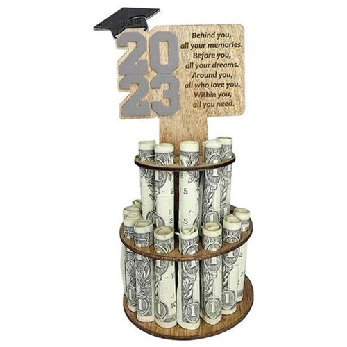 Porte-monnaie cadeau de remise des diplômes avec 25 trous Porte-monnaie unique pour l'obtention du diplôme gris