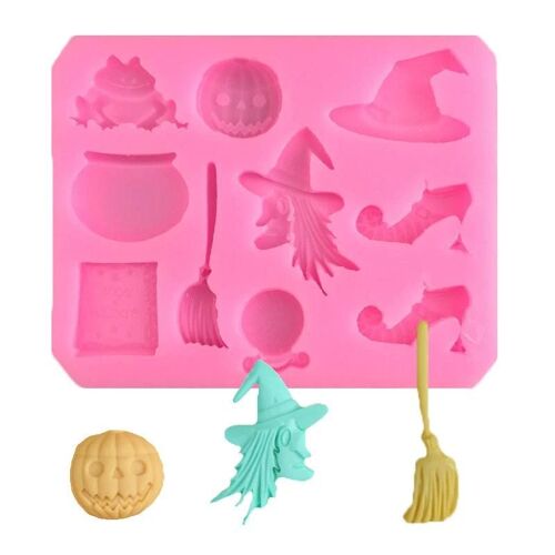 Pochoirs de gâteau de biscuit d'Halloween DIY Dessin animé Cupcake Chocolat Silicone Modèles Outils de cuisson de cuisine pratiques Nouveau