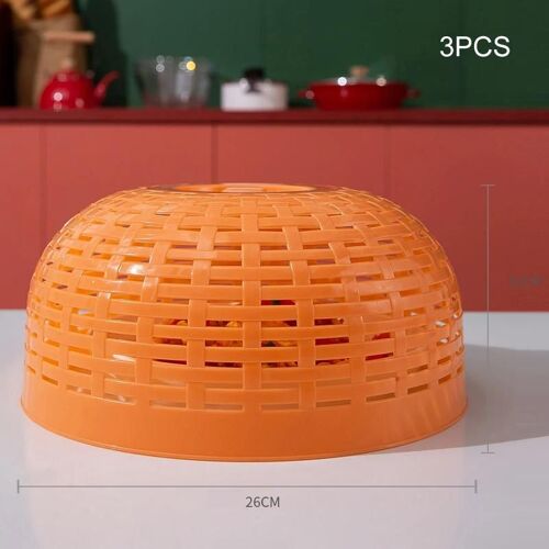 Couvercle alimentaire multifonctionnel en plastique avec forme ronde multifonction durable utile léger pour la cuisine salon orange