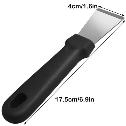 Spatule De Nettoyage De Cuisine Polyvalente Outil De Nettoyage De Pelle De Déglaçage De Congélateur En Acier Inoxydable Pour La Cuisine Noire,1pcs,Pelle Droite