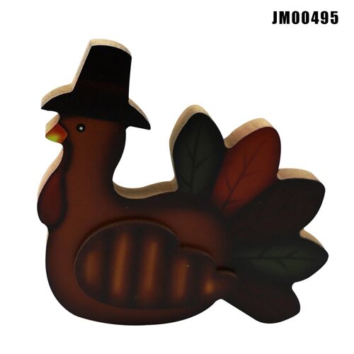 Thanksgiving Décorations En Bois Fête Des Récoltes Citrouille Turquie Scène De Fête Décoration Artisanat Jm00495
