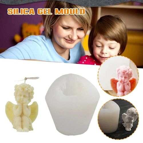 Mignon Bébé Ange Doux Coulée Die Aromathérapie Bougie Cire Modèles Diy Artisanat Pochoir En Silicone Pour La Décoration Blanc