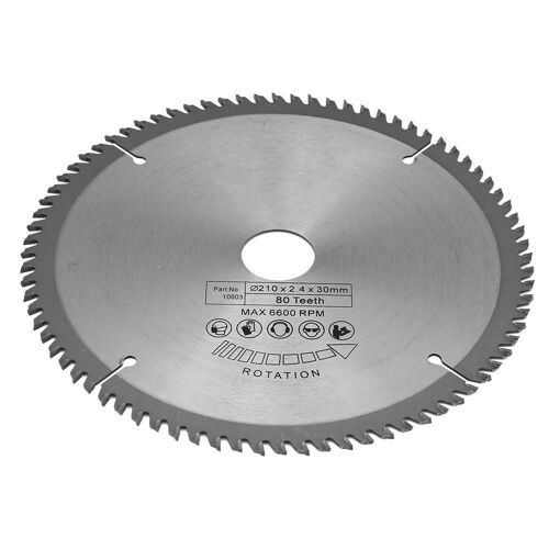 210mm 80 dents diamètre d'alésage Lame de scie circulaire 30mm avec 3 joints toriques