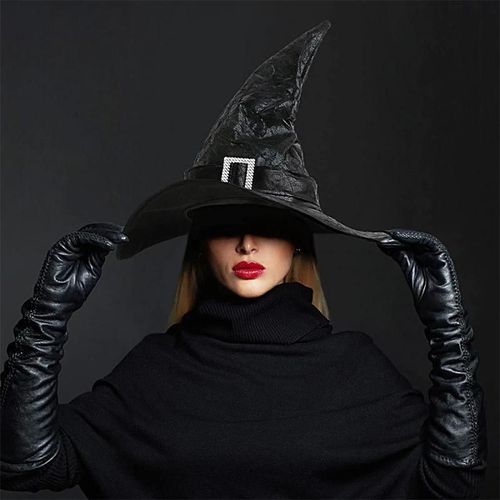 Halloween Sorcière Chapeau Spécial Large Brim Sorcier Cap Costume Accessoire Pour Costume Cosplay Fête Noir