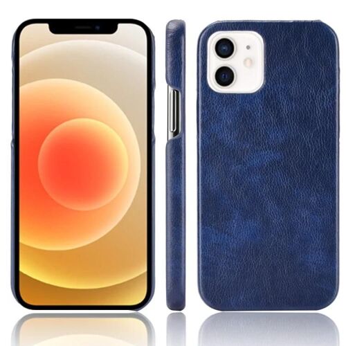 Coque iPhone 12 Mini - Texture Litchi Antichoc PC + PU,Noir par SUNSKY Blue