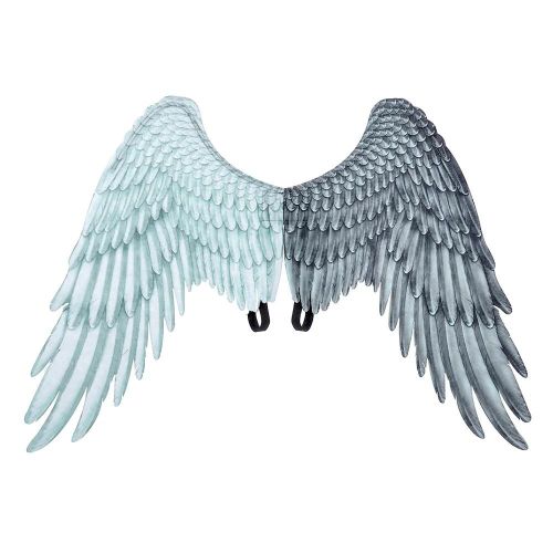 Non-Tissé Tissu Festif Fête Ailes D'ange Halloween Surdimensionné Noir Blanc Ailes Costume Accessoires Noir Et Blanc,Ailes D'ange