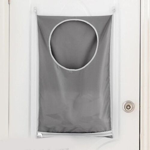 Sac De Rangement En Tissu De Salle De Bain Sac À Linge À Fermeture Éclair Anti-Éclaboussures Suspendu Fixé Au Mur Sans Perforation Accès Facile Pour La Pièce Sac De Rangement En Tissu Oxford