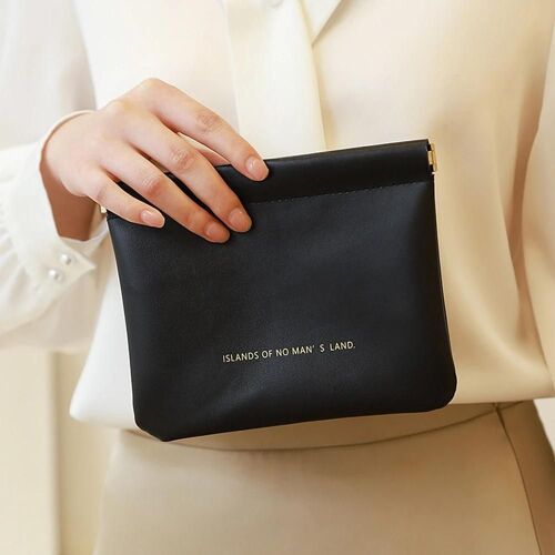 Mini pochette de rangement pour le voyage Portable Écouteurs polyvalents Étui Sac de rangement de bijoux de grande capacité Noir