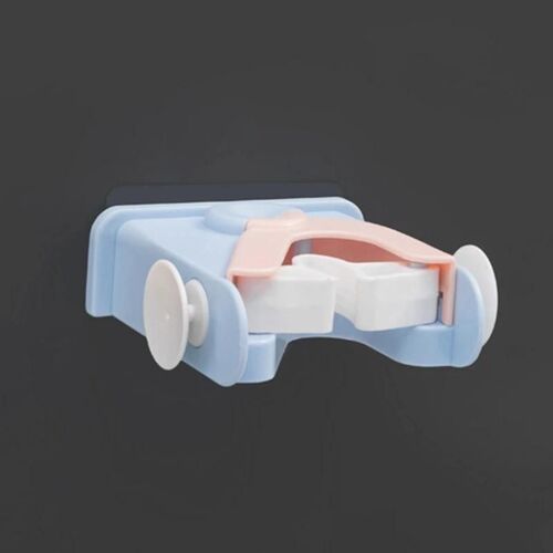 Vadrouille Porte-Mur Montage Mural Auto-Adhésif Sans Perçage Vadrouille Cintre Organisateur Rangement Porte-Outils Pour La Maison Salle De Bain Bleu,Centre Unique