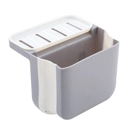 Poubelle de séparation sèche et humide avec ventouse Drain rapidement Étagère de vidange des déchets pour la cuisine à la maison Gris