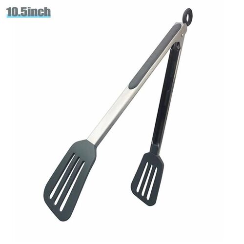 Pince À Aliments En Silicone En Acier Inoxydable Outils De Cuisson Antidérapants Salade Outils De Barbecue Accessoires De Cuisine Petit 10,5 Pouces