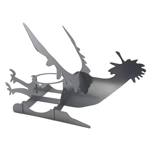 Support De Poulet Portable Dinosaure Bbq En Acier Inoxydable Avec Verres Utilisation Intérieure Et Extérieure