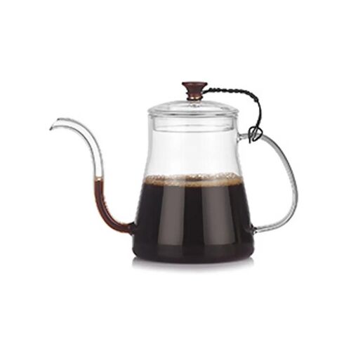 Bouilloire À Café Transparente Pot En Verre À Longue Bouche Résistant À La Chaleur Goutteur À Café Polyvalent Pour La Cuisine À La Maison Cafetière En Verre 350ml