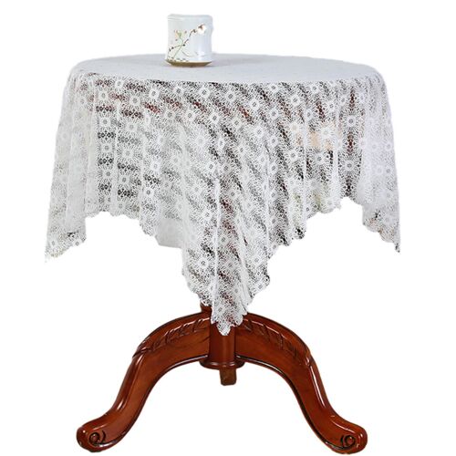 Belle Dentelle Creuse Carrée Nappe De Table Multifonctionnelle Décorative Pour La Maison Hôtel Boutique Fleur Mer,140 X140cm