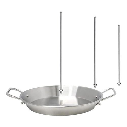Accessoires de barbecue à viande vertical avec 3 pointes amovibles et poignée