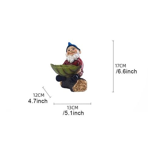 Extérieur Monté Oiseaux Mangeoire Créative Gnome Statue Peinture À La Main Résine Artisanat Pour Jardin Cour Pelouse Décoration Nouveau