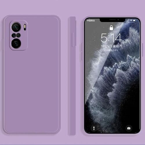 Coque Xiaomi Redmi K40 - Silicone liquide à couverture complète,résistant aux chutes,blanc violet