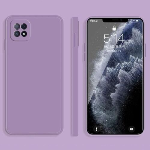Étui de protection OPPO A72 - Silicone liquide de couleur unie,couverture complète,violet violet