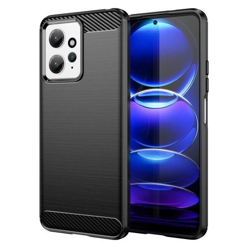 Coque Xiaomi Redmi Note 12 4G - TPU en fibre de carbone brossée,noir noir