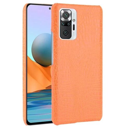 Coque Xiaomi Redmi Note 10 Pro Max - Texture Crocodile Antichoc,Noir Orange