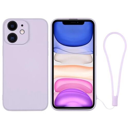 Coque de téléphone en silicone pour iPhone 11 - Violet clair avec dragonne | SUNSKY Violet clair